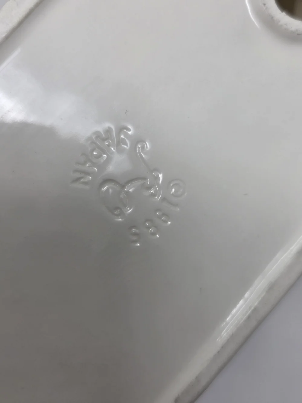 Vintage White Ceramic long horn sheep large soap dish / trinket tray 7